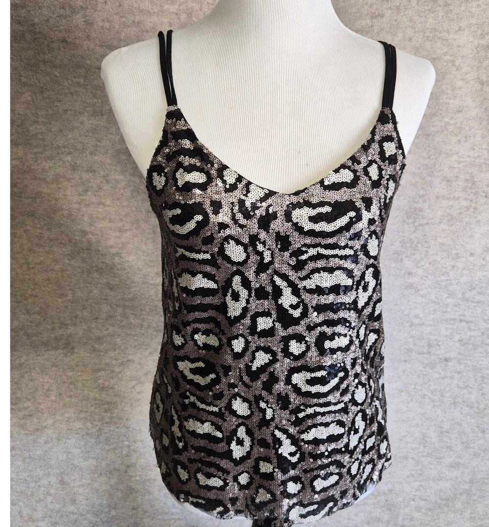 Woman's sequins animal print camisole Size Large